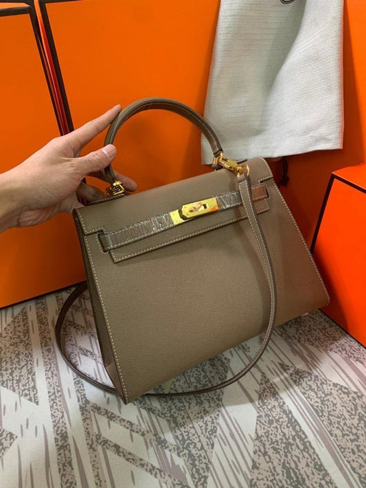 Classic Refined Leather Shoulder Bag 28x22x10cm