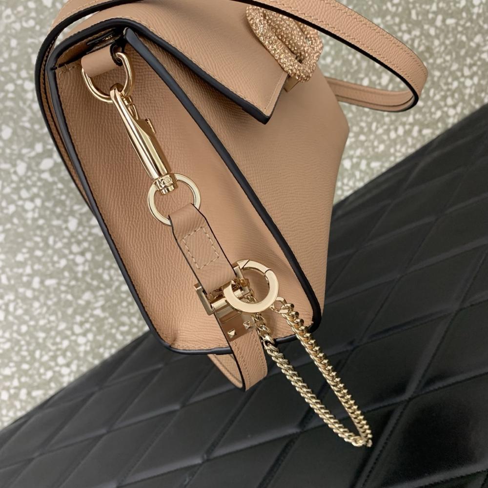 Crystal-Embellished Calfskin Shoulder Bag Style 1501907977