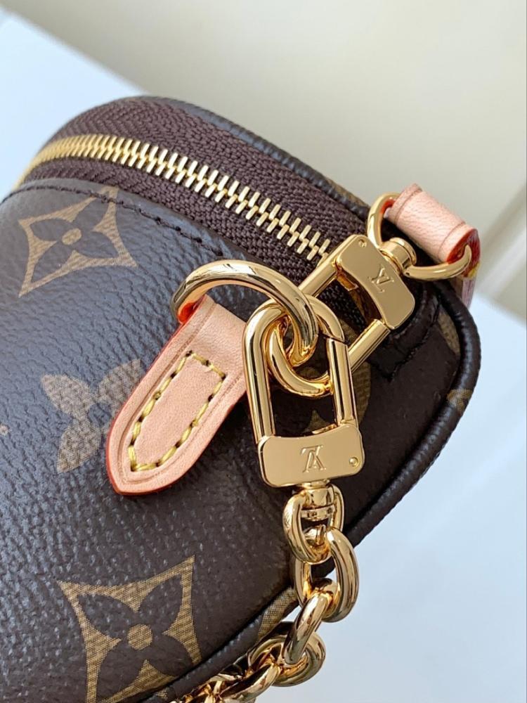 Elegant Premium Monogram Leather Shoulder Bag 17x12x9.5cm