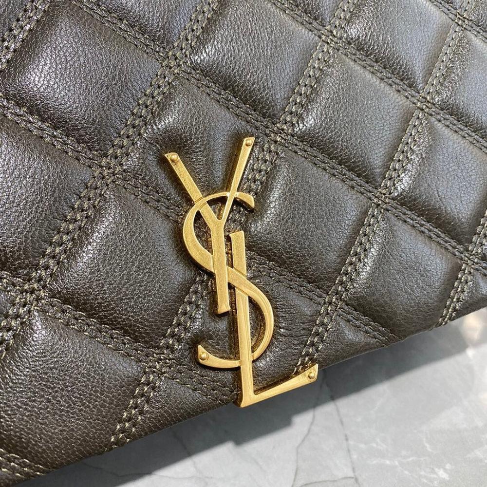 Alma Gold Quilted Leather Shoulder Bag 26x18x6cm