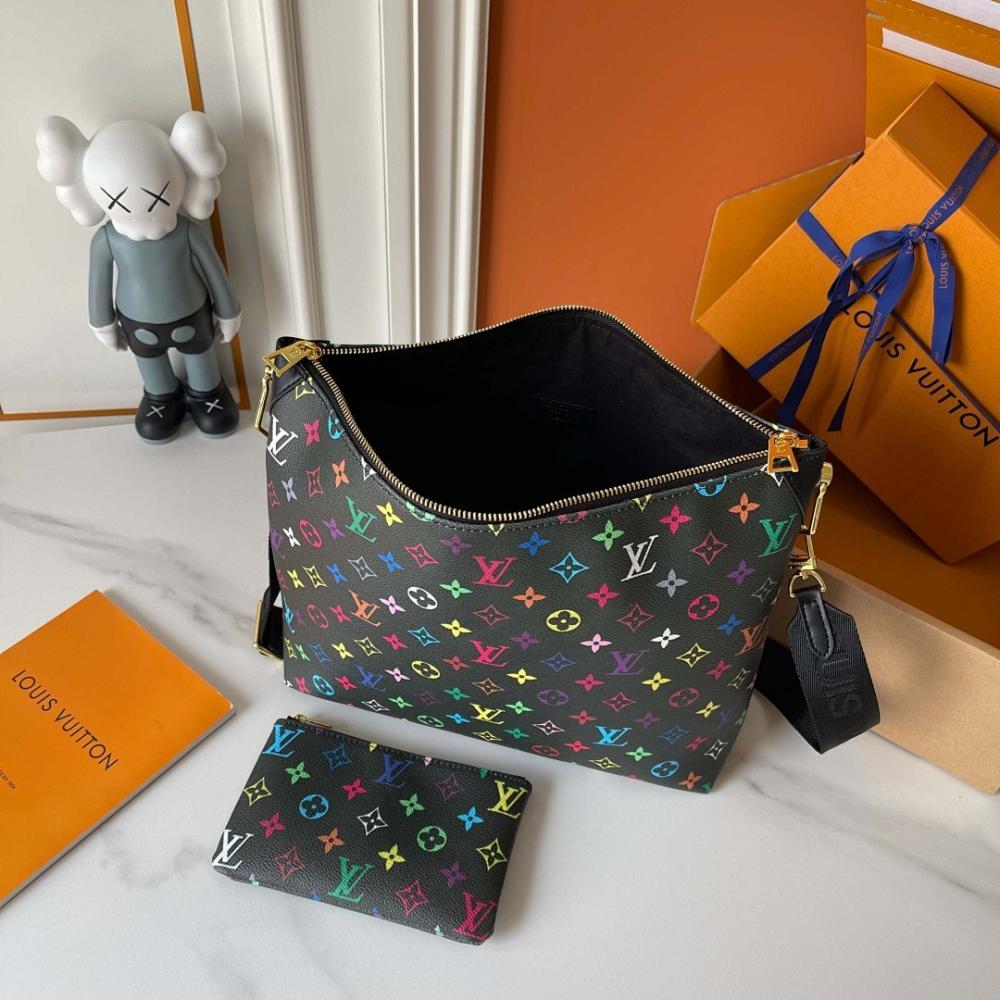 Stylish Gold Leather Shoulder Bag 38x33x10cm