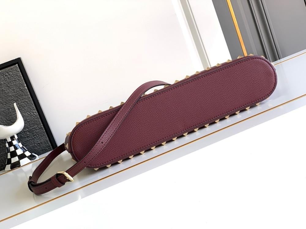 Stylish Studded Calfskin Shoulder Bag