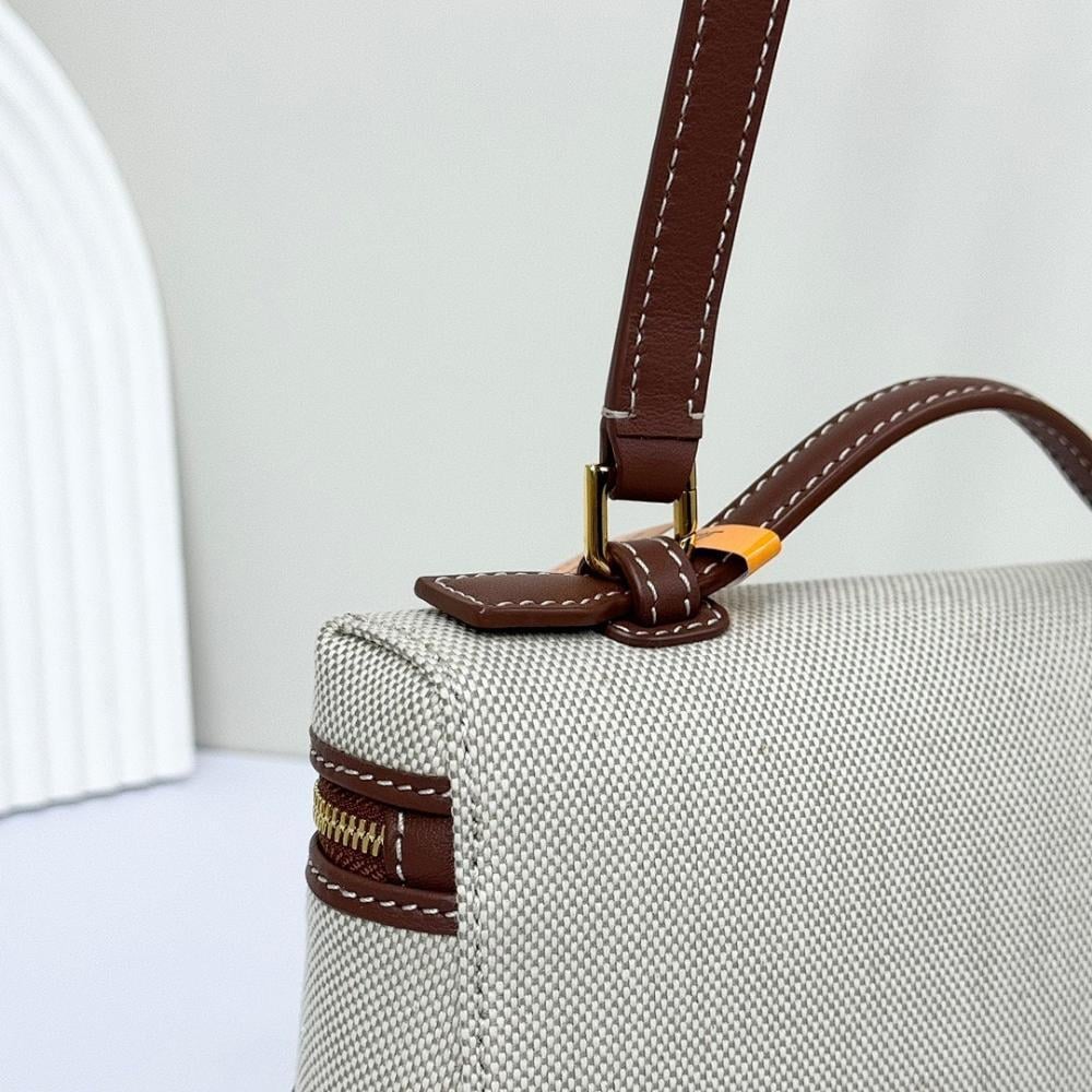 Modern Gold Canvas Shoulder Bag
