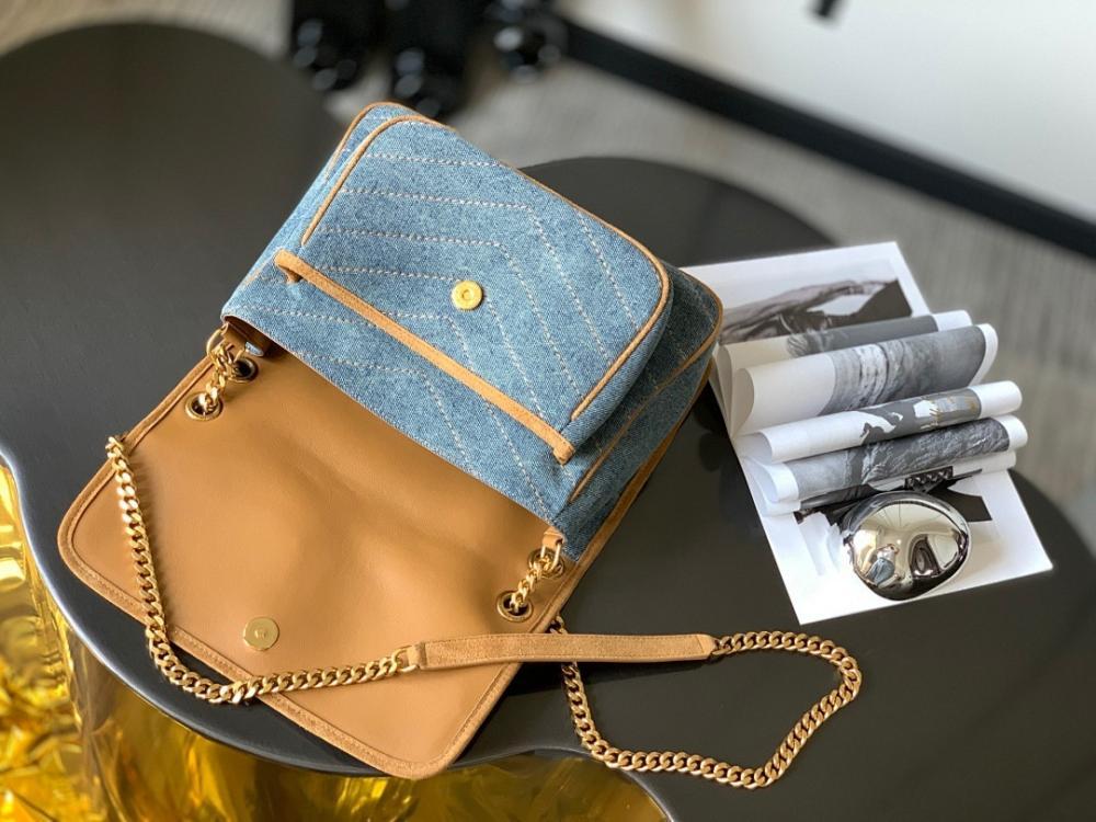 Modern Luxury Gold Leather Top Handle Bag 28x20.5x8.5cm