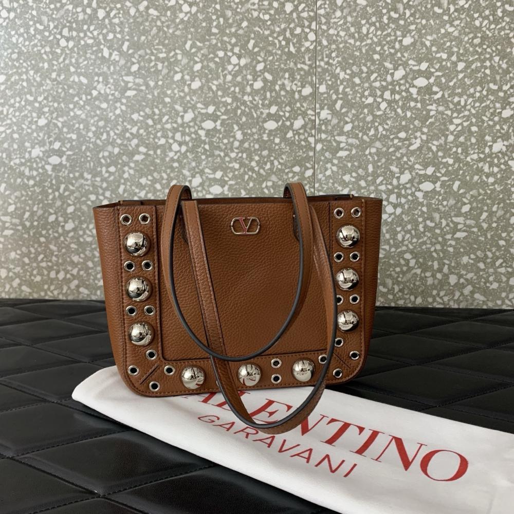Studded Leather Top Handle Bag Style 1112906714