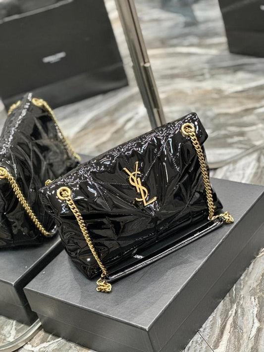 Classic Gold Quilted Leather Shoulder Bag