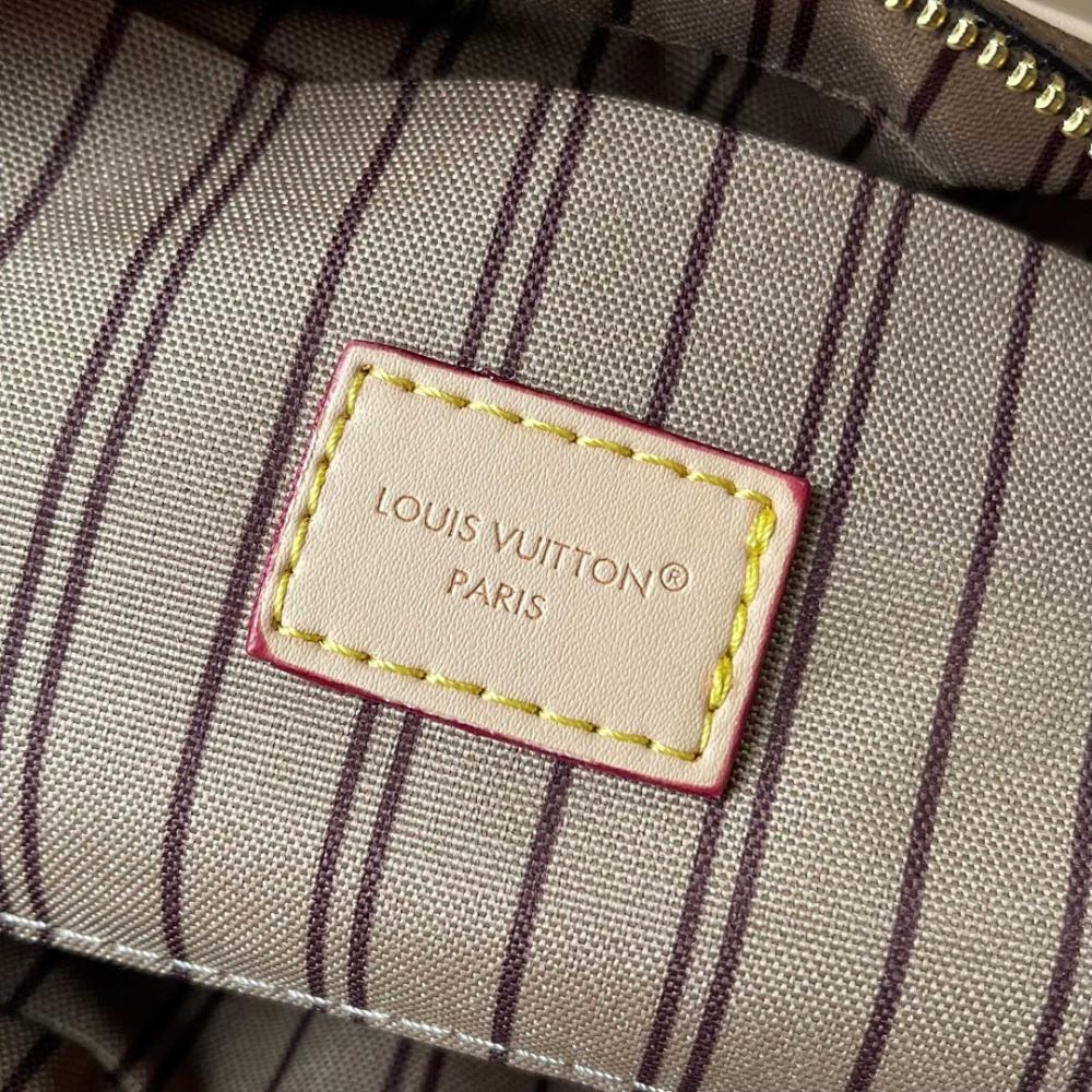 Stylish Monogram Leather Top Handle Bag 26x11.5x6.5cm