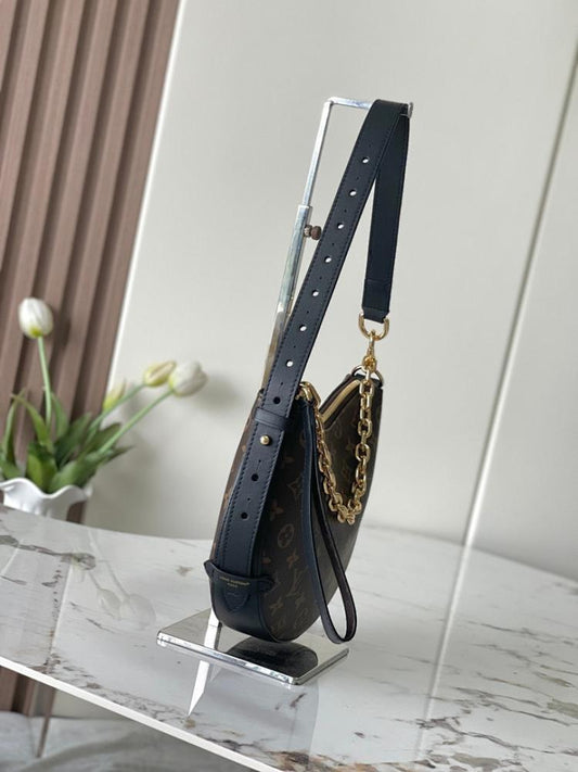 Classic Luxury Monogram Leather Shoulder Bag 28.5x19x5cm