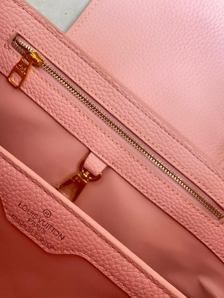 Luxury Elegant Leather Bag Pink 31.5x20x11cm
