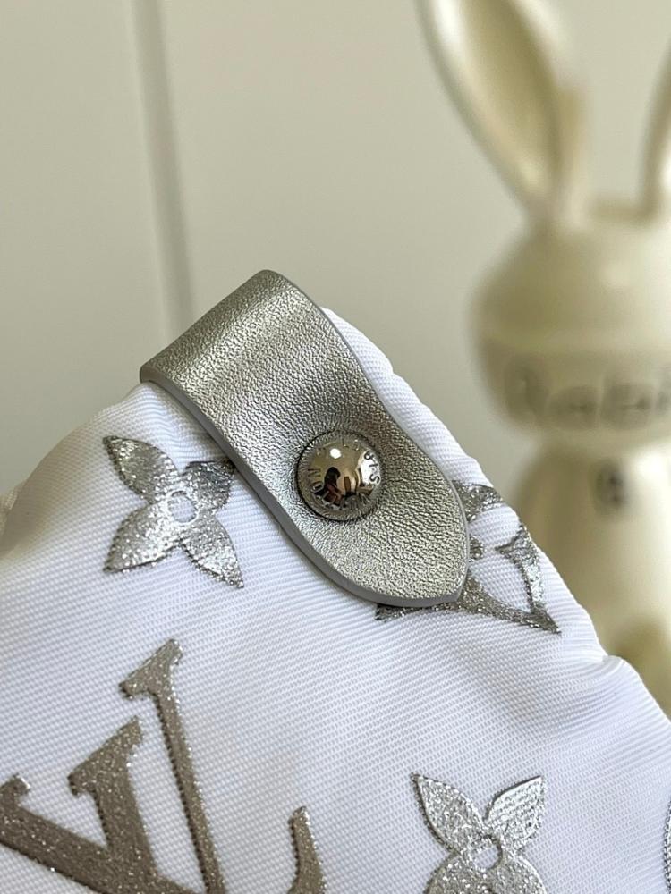 Modern Luxury Silver Nylon Shoulder Bag