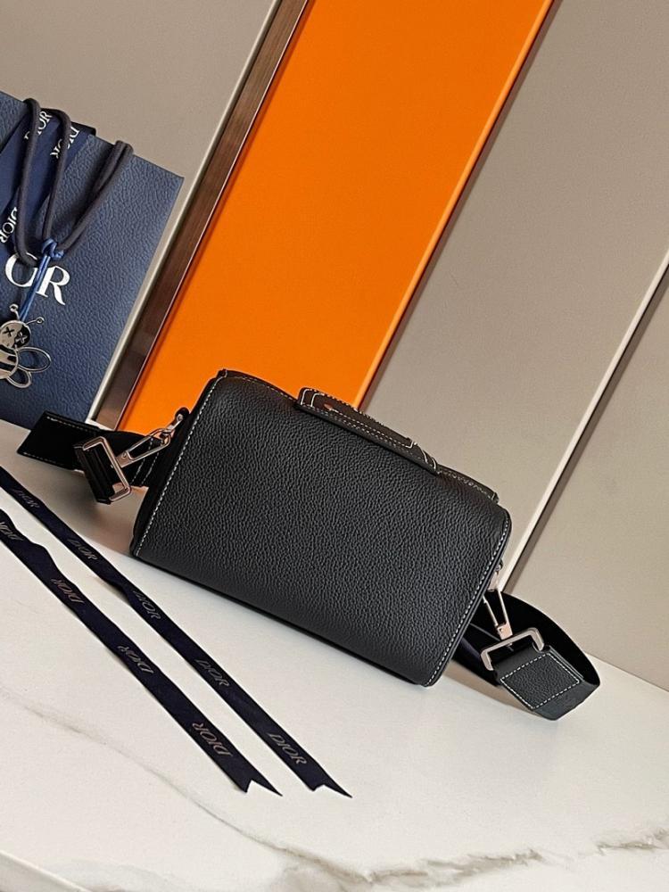 Luxury Stylish Black Printed Calfskin Shoulder Bag Black/Beige 22x10.5x12.5cm