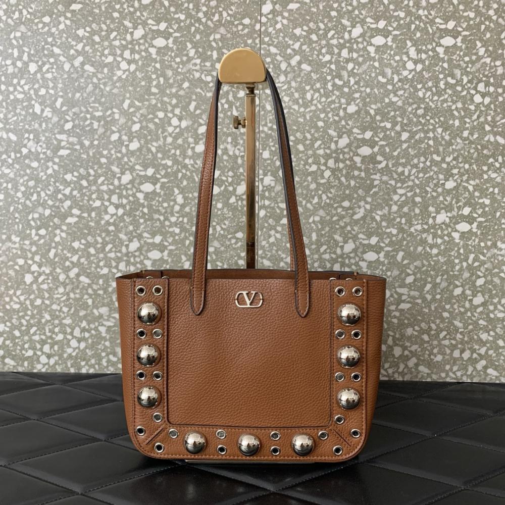 Studded Leather Top Handle Bag Style 1112906714