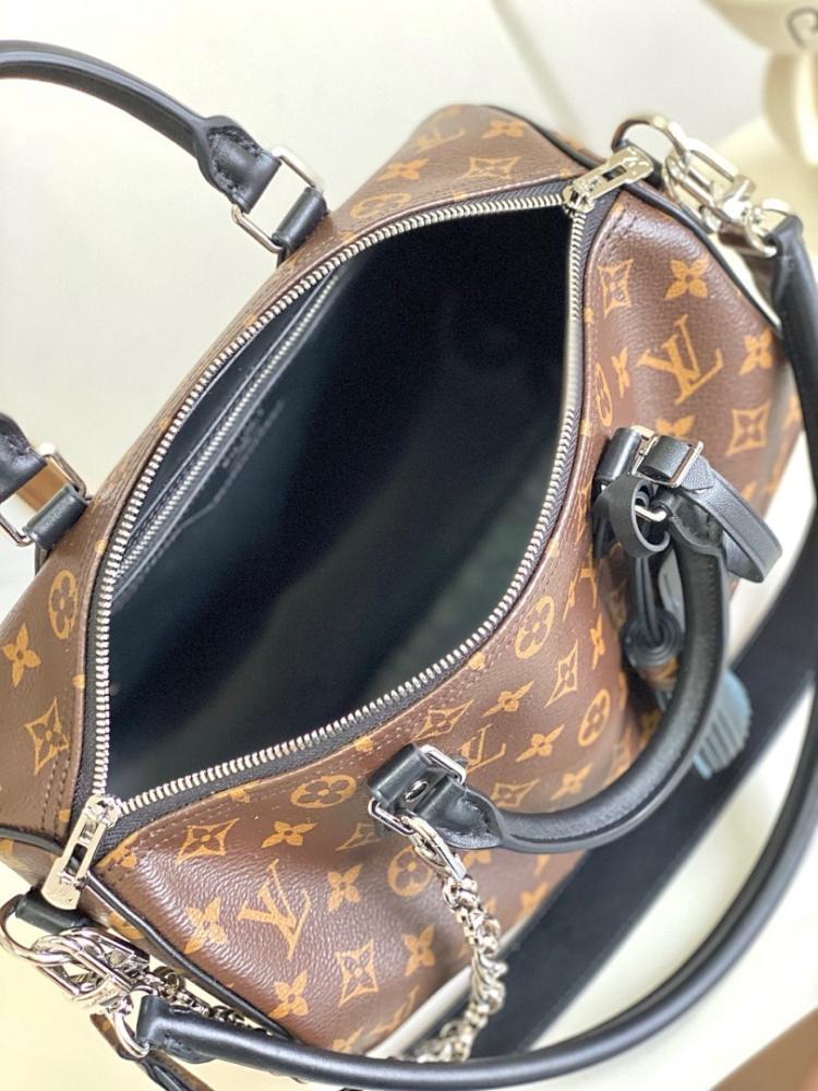 Stylish Black Monogram Leather Shoulder Bag