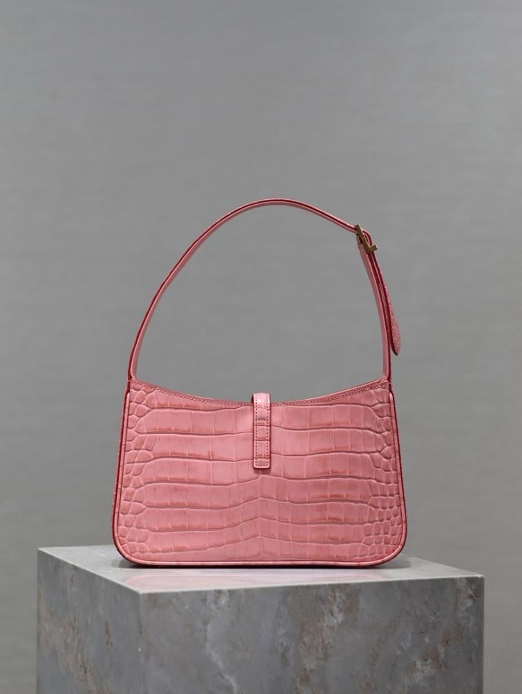 Luxury Pink Leather Shoulder Bag 25x14x6cm