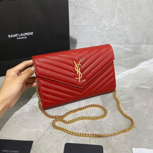 Classic Refined Leather Shoulder Bag 22.5x14x4cm