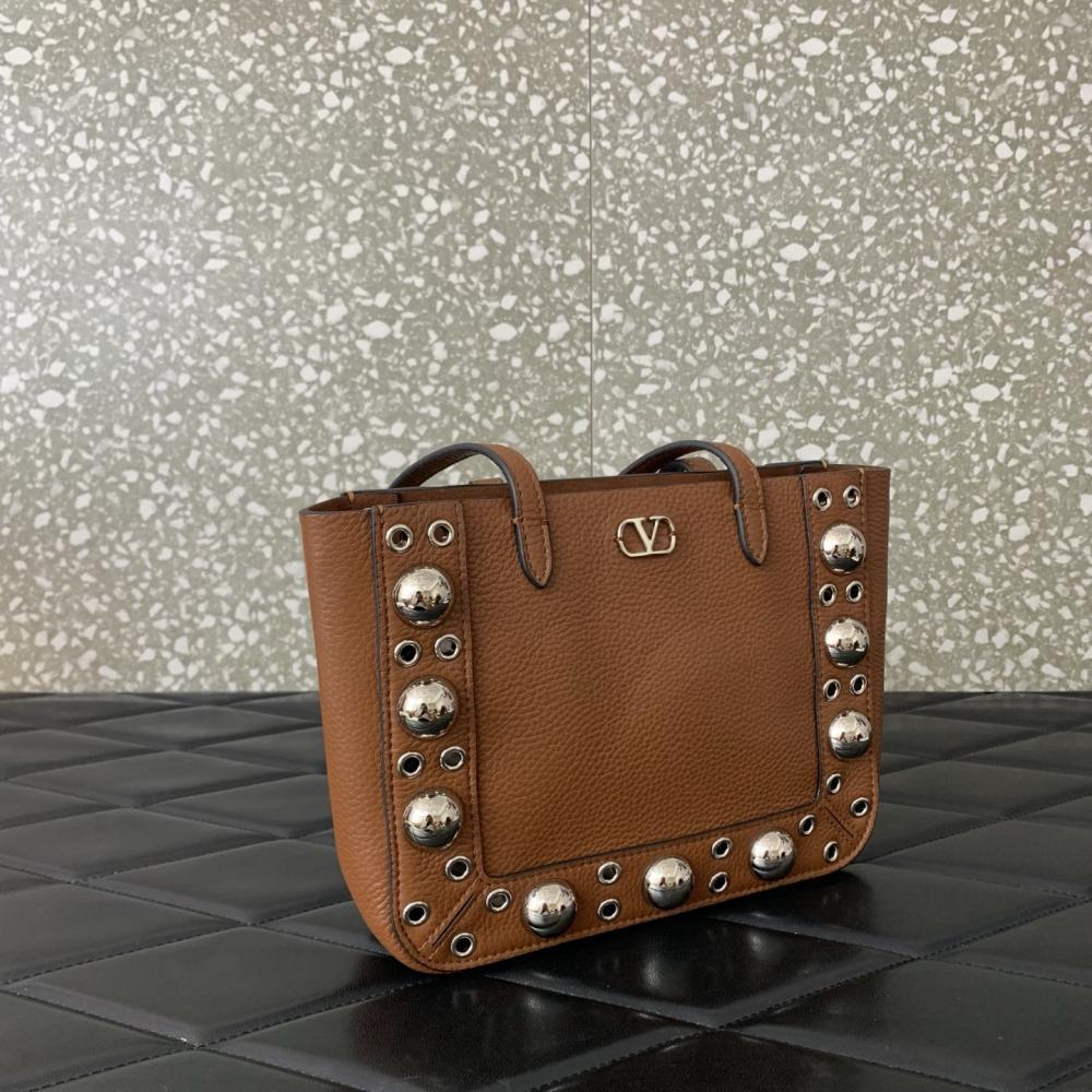 Studded Leather Top Handle Bag Style 1112906714