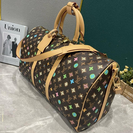 Modern Italian-Inspired Quilted Leather Shoulder Bag 50x27x20cm