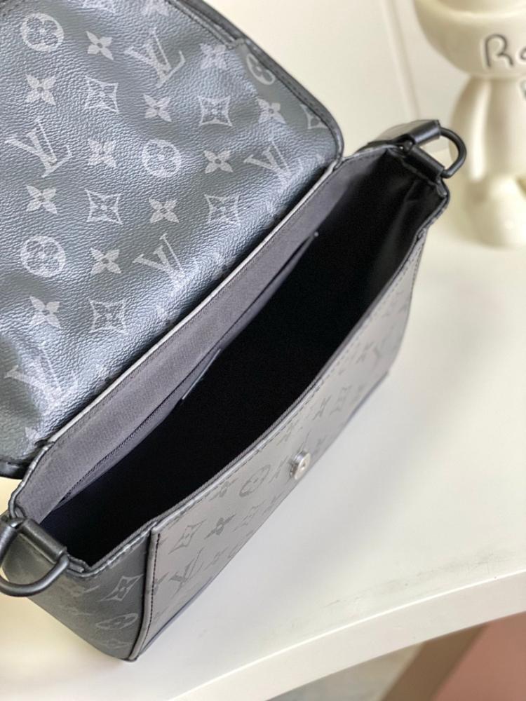 Modern Elegant Black Leather Shoulder Bag Black/Silver 26.6x17x11cm