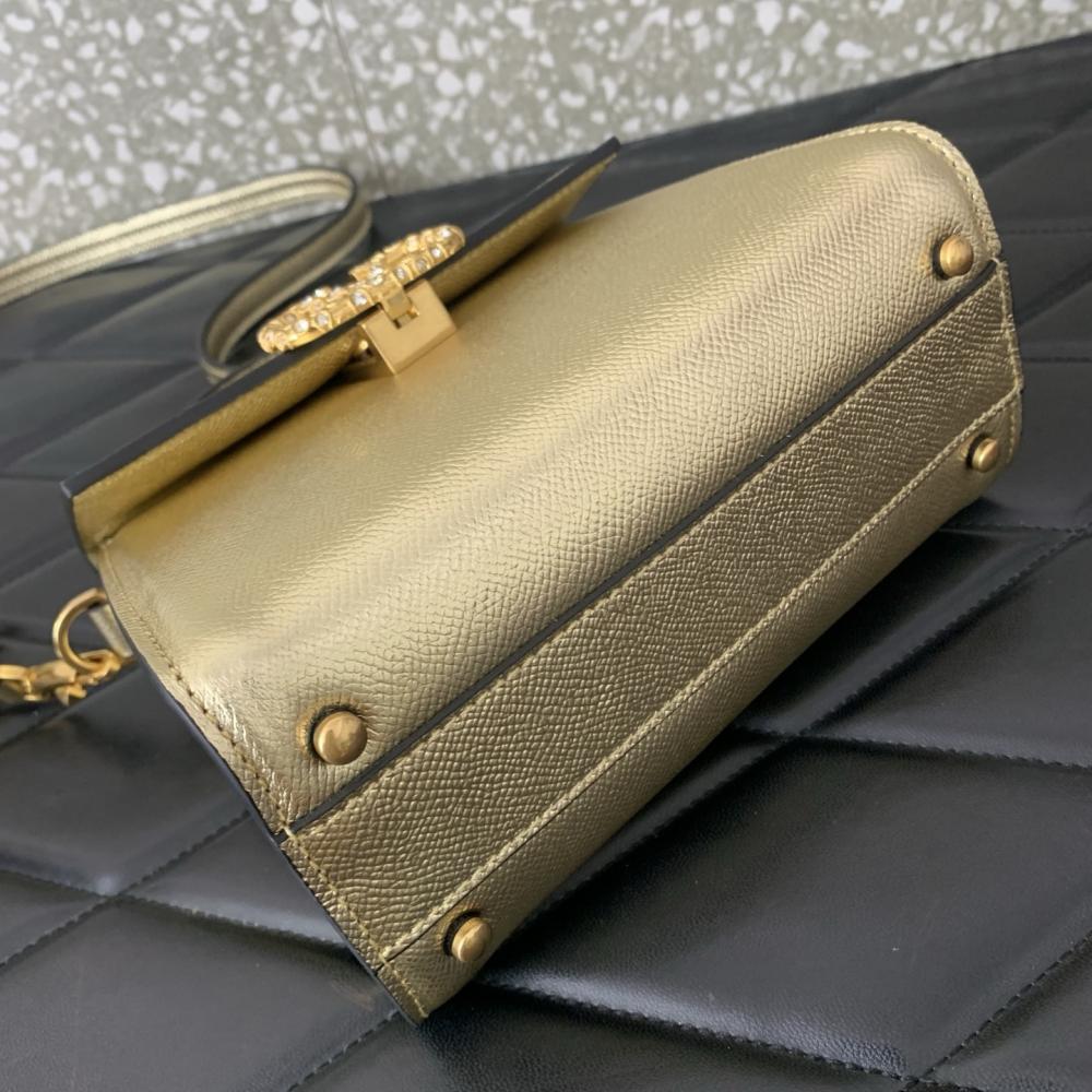 Crystal-Embellished Calfskin Shoulder Bag Style 831210784