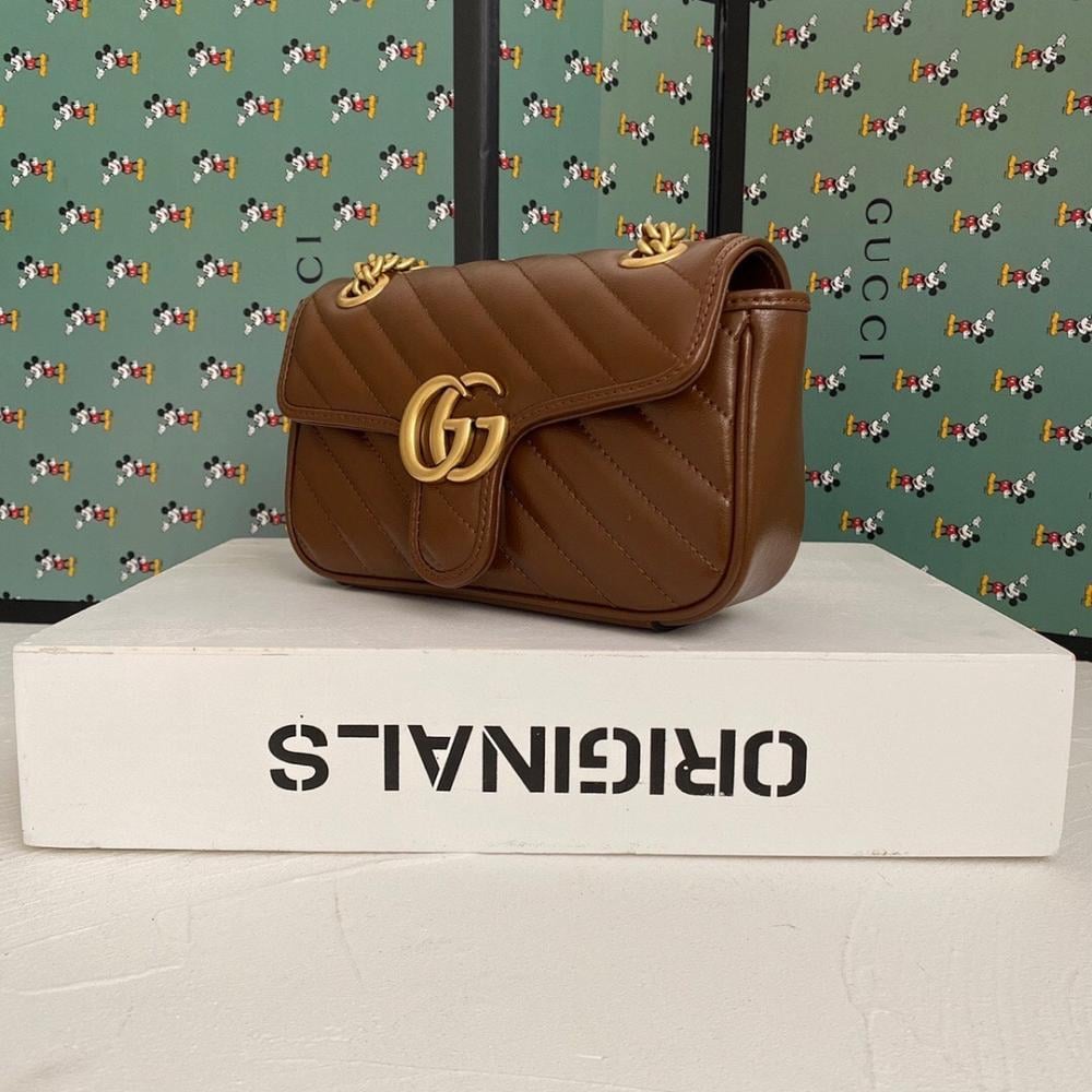 Alma Brown Quilted Leather Top Handle Bag 22x14x6cm