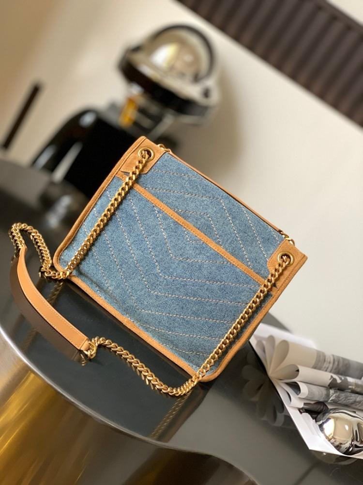 Modern Luxury Gold Leather Top Handle Bag 28x20.5x8.5cm