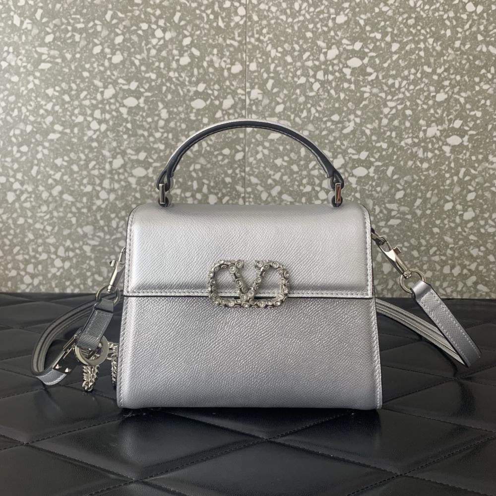 Crystal-Embellished Calfskin Shoulder Bag Style 55600161