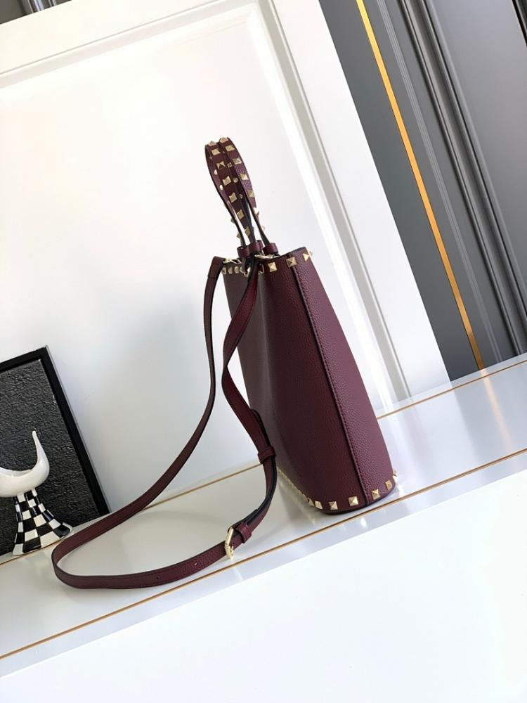 Stylish Studded Calfskin Shoulder Bag