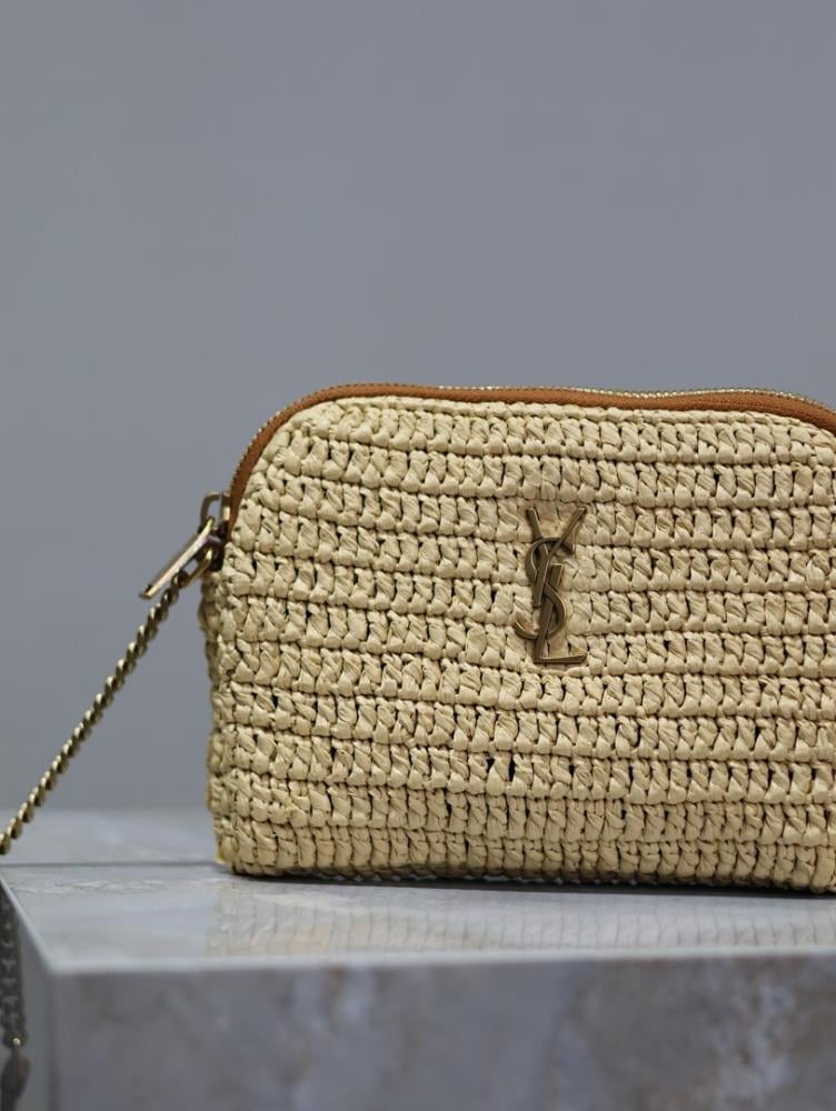 Modern Elegant Woven Leather Top Handle Bag Red 19x13x3.5cm