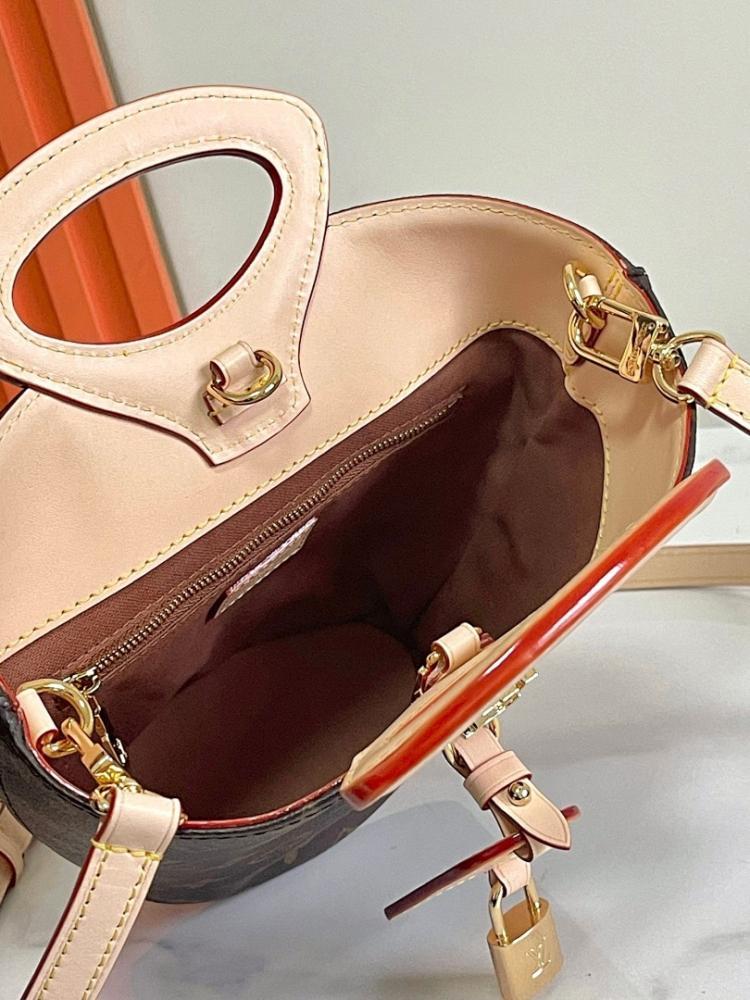Stylish Monogram Leather Bucket Bag