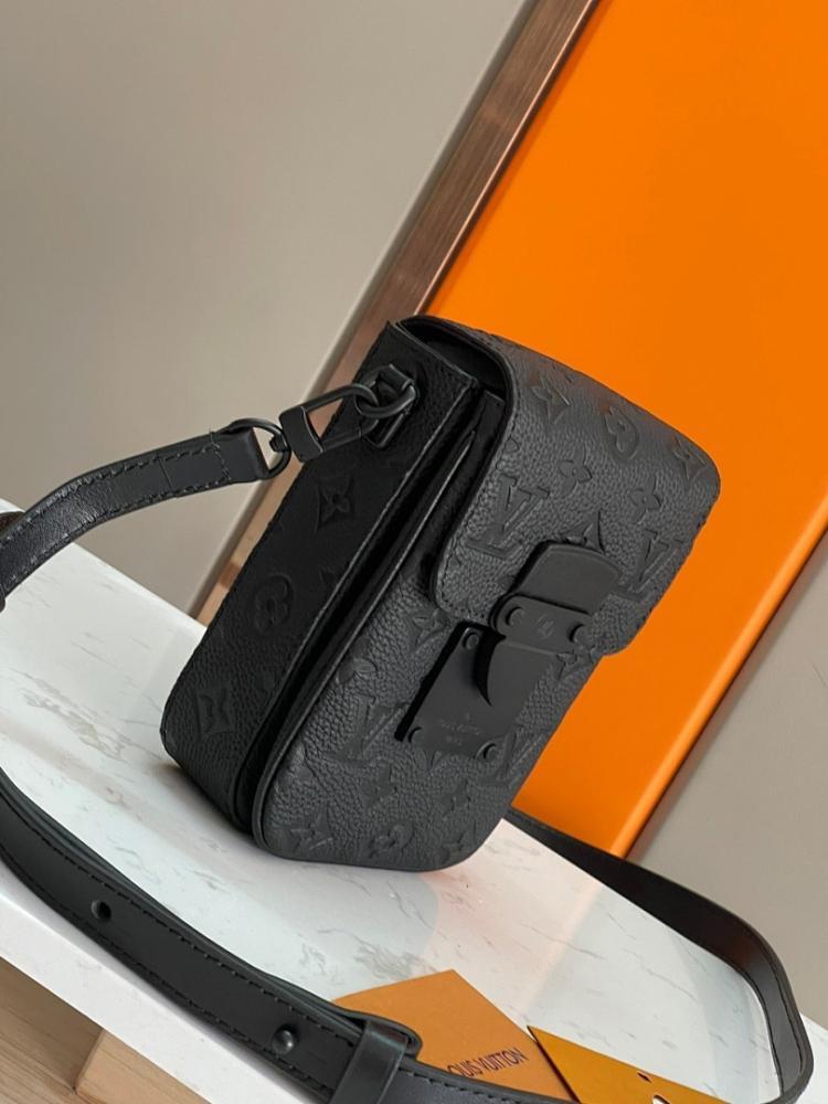 Stylish Refined Monogram Leather Crossbody Bag 12x19x7cm