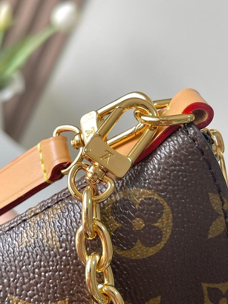 Elegant Monogram Leather Top Handle Bag 19x13x8cm