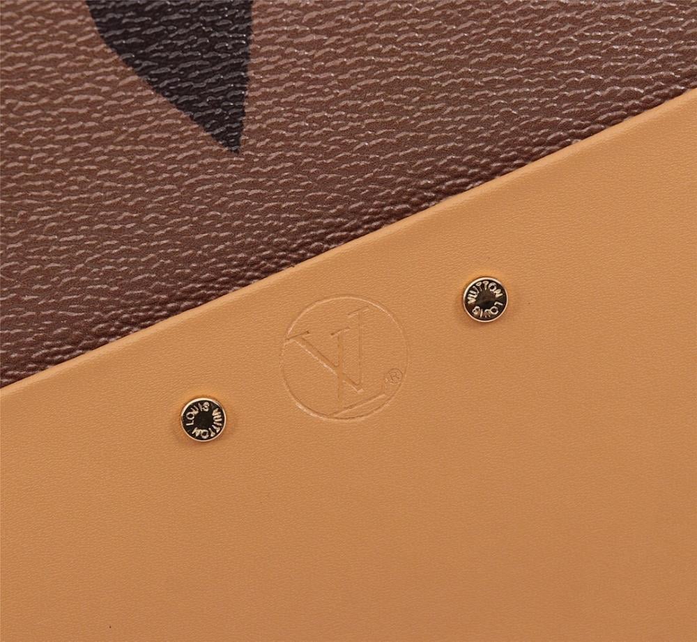 Stylish Refined Monogram Leather Shoulder Bag 20x22x8cm