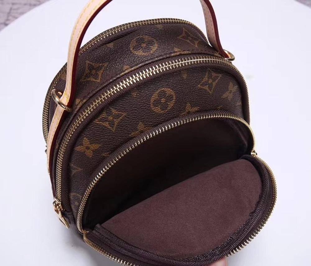 Italian-Inspired Luxury Monogram Backpack 21x18x8cm
