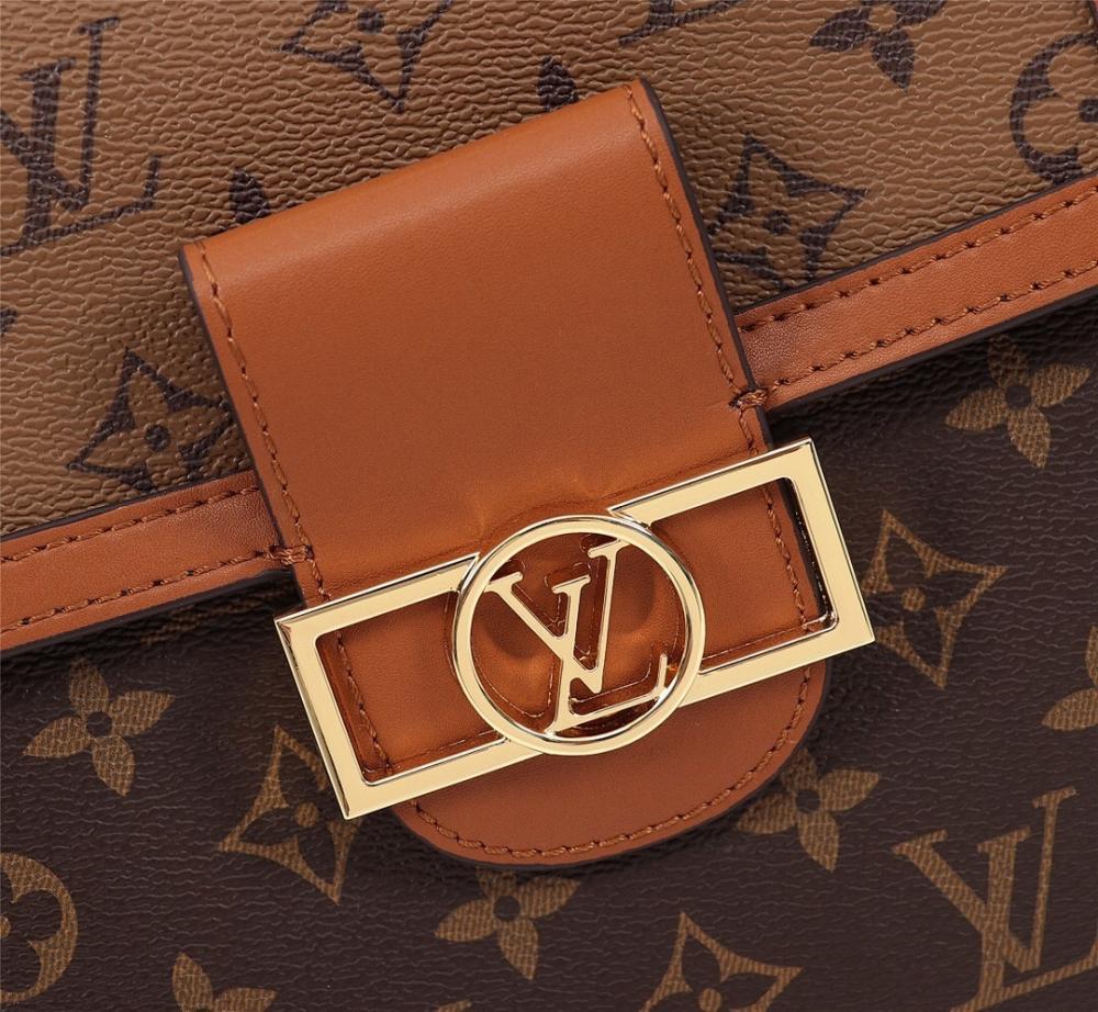 Elegant Stylish Monogram Leather Bag 21x23x12cm
