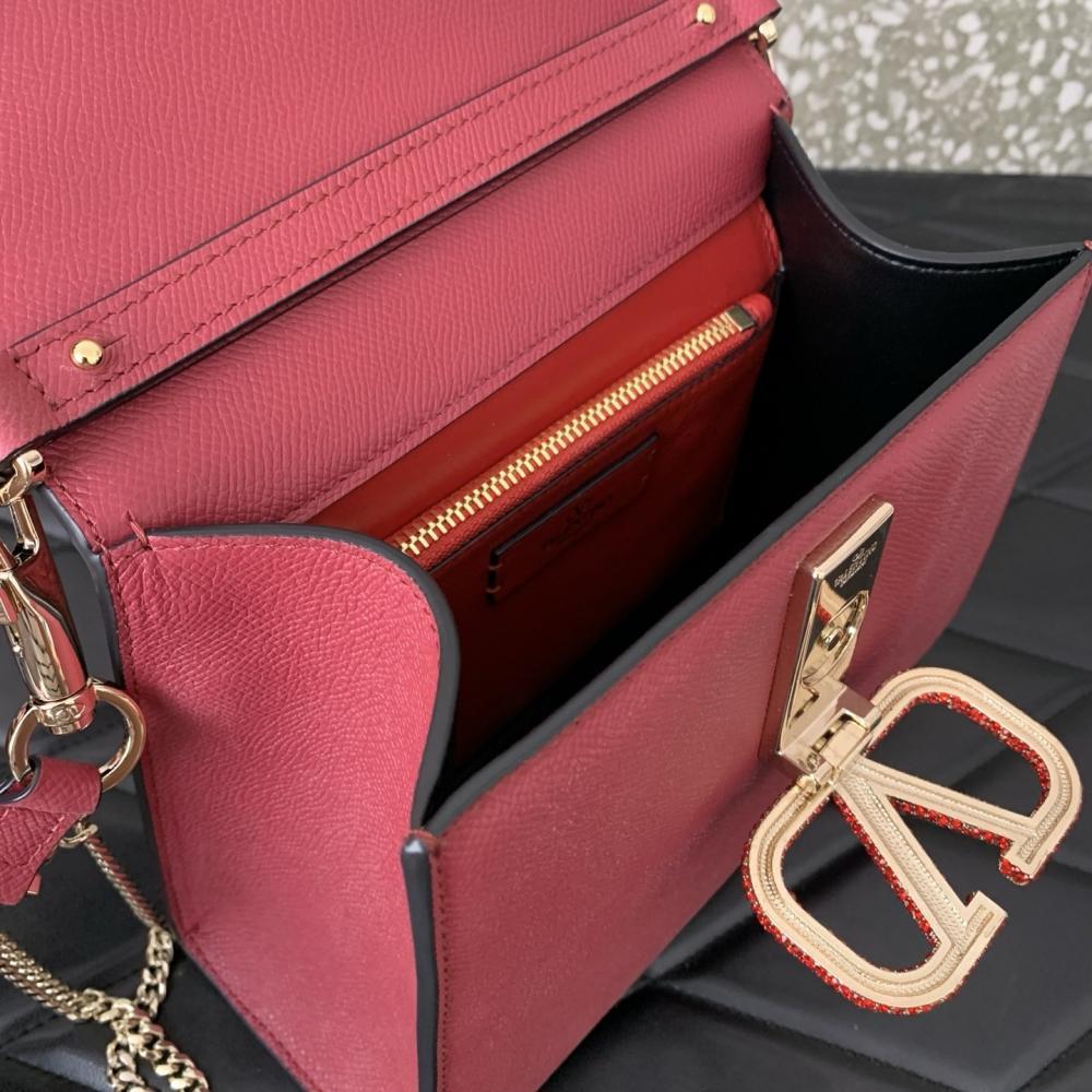 Crystal-Embellished Calfskin Shoulder Bag Style 263728392