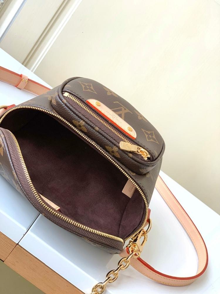 Elegant Premium Monogram Leather Shoulder Bag 17x12x9.5cm