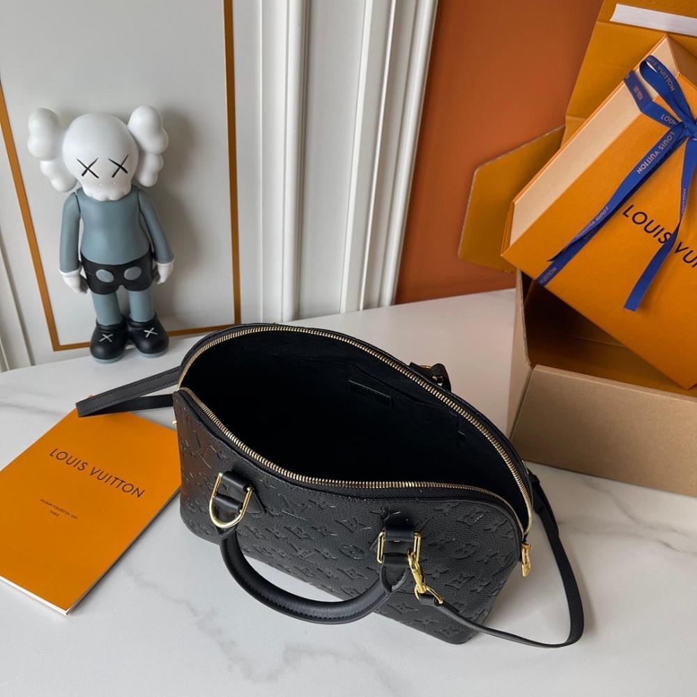 Alma Gold Monogram Leather Bucket Bag 30.5x21x14.5cm
