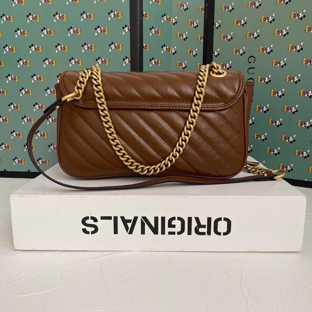 Alma Brown Quilted Leather Top Handle Bag 26x15x7cm