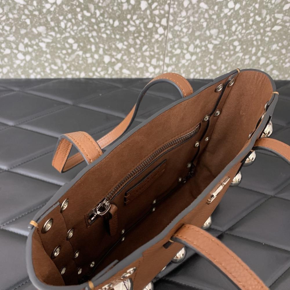 Studded Leather Top Handle Bag Style 1112906714
