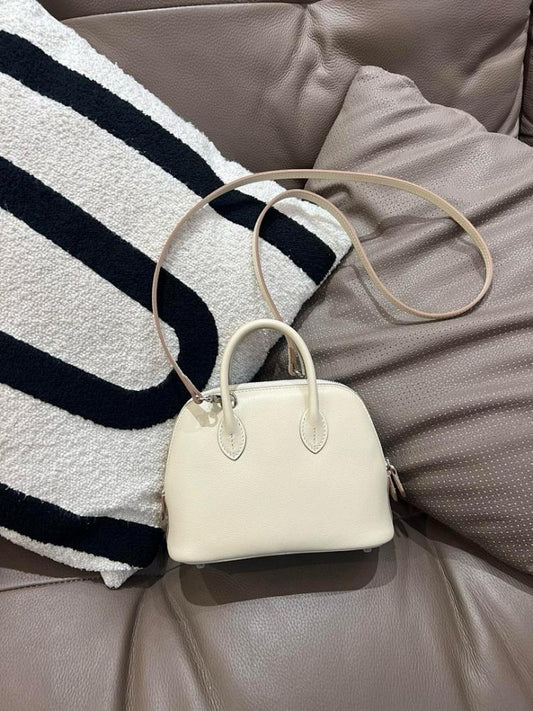 Elegant Stylish Leather Top Handle Bag 19x14x8cm