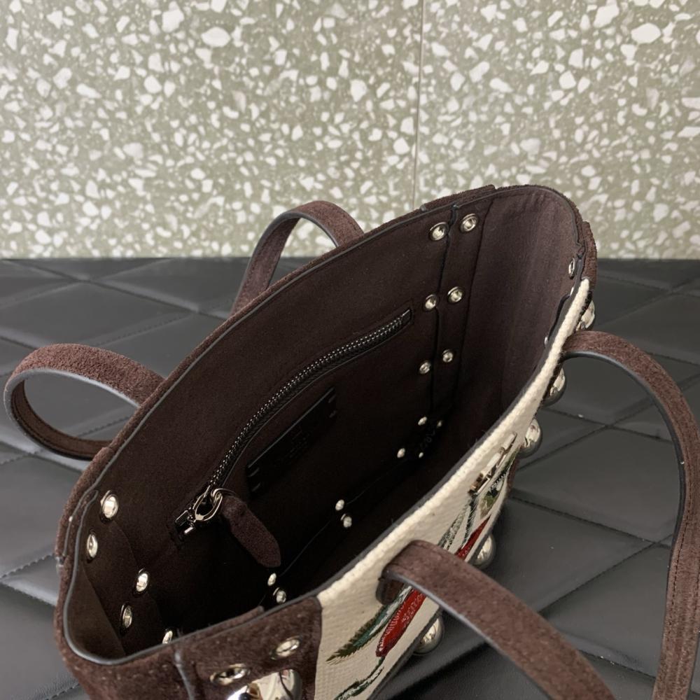 Embroidered Leather Top Handle Bag Style 1634686870