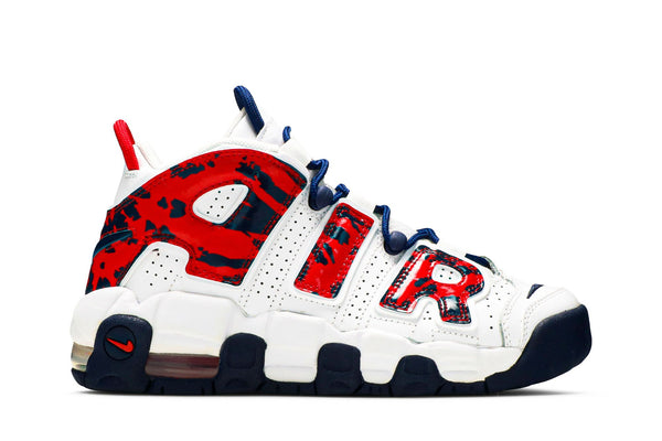 Air More Uptempo GS 'Red Navy Camo'