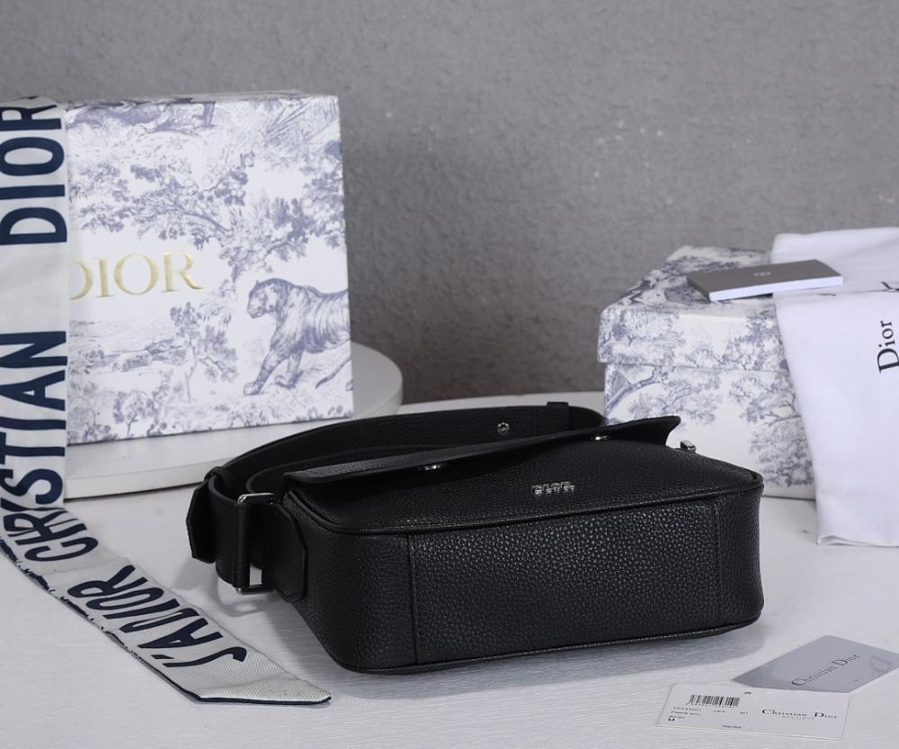 Modern Black Printed Calfskin Shoulder Bag 23x18x6cm
