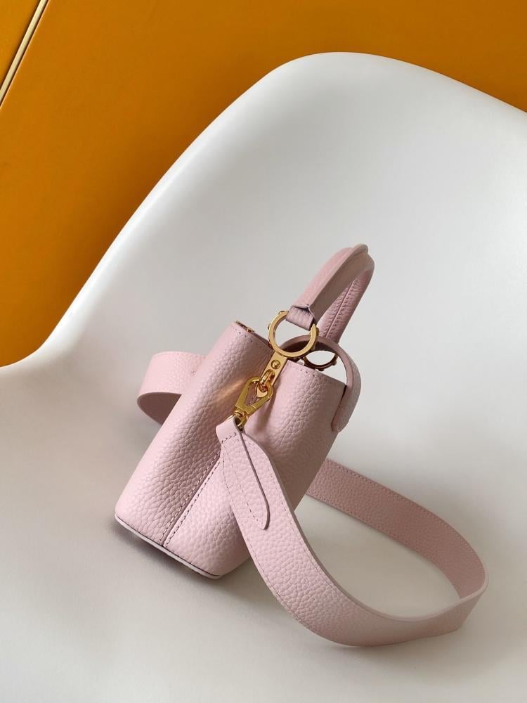 Leather Top Handle Bag Pink