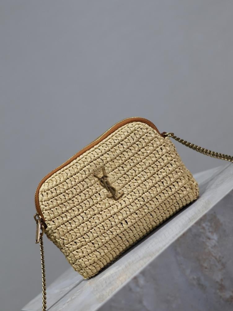 Modern Elegant Woven Leather Top Handle Bag Red 19x13x3.5cm