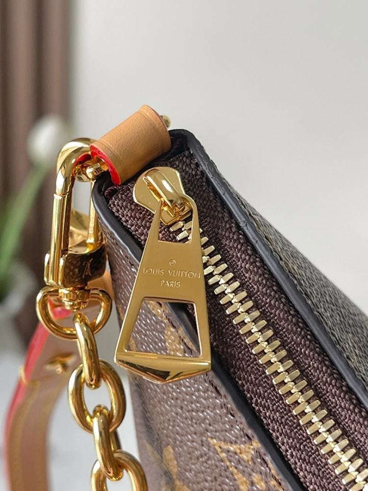 Elegant Monogram Leather Top Handle Bag 19x13x8cm