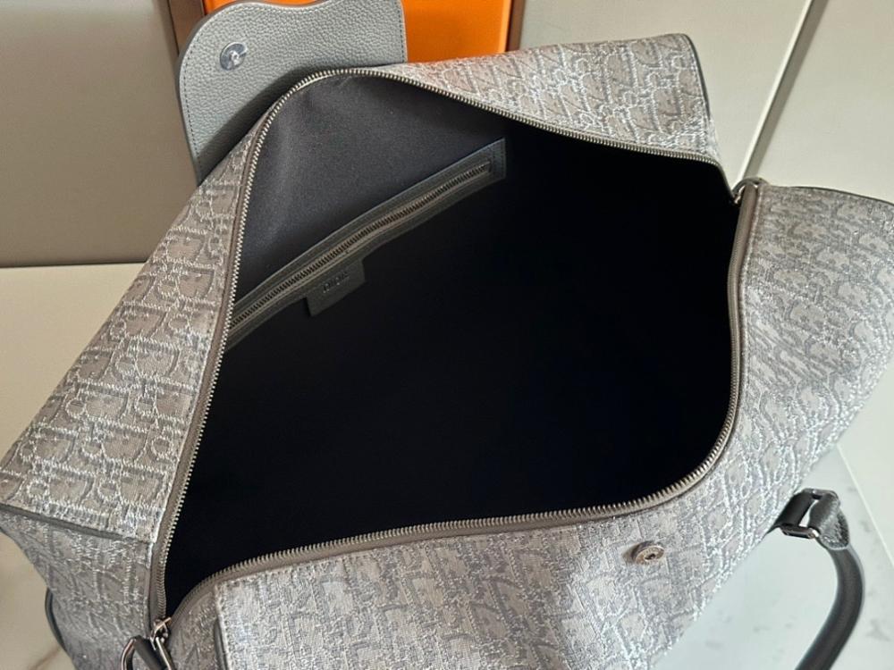 Modern Premium Black Printed Calfskin Shoulder Bag Black/Beige 50x25x21.5cm