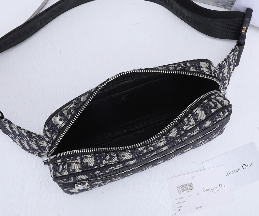 Modern Luxury Black Printed Calfskin Shoulder Bag Black/Beige 24x14x5cm