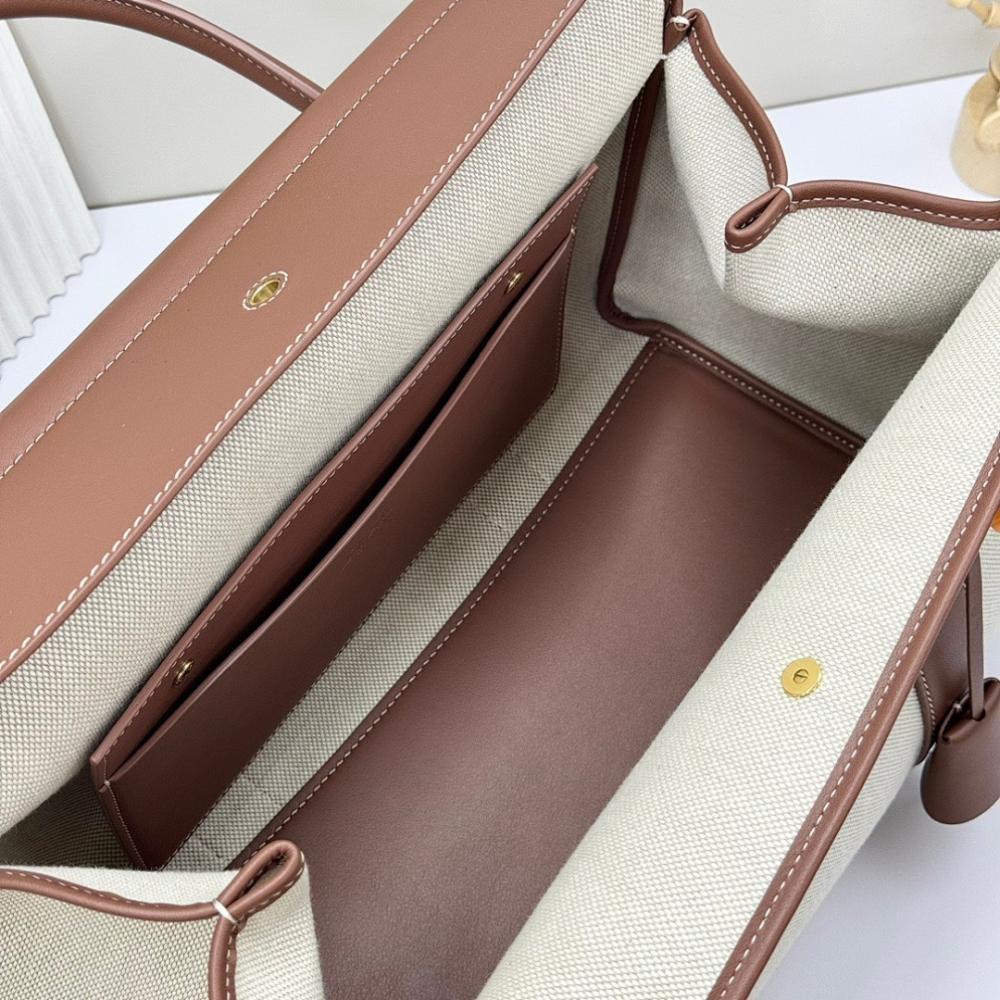 Classic Refined Canvas Top Handle Bag 33x23x18cm