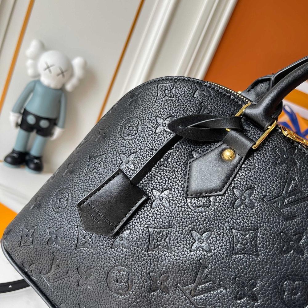 Alma Gold Monogram Leather Bucket Bag 30.5x21x14.5cm